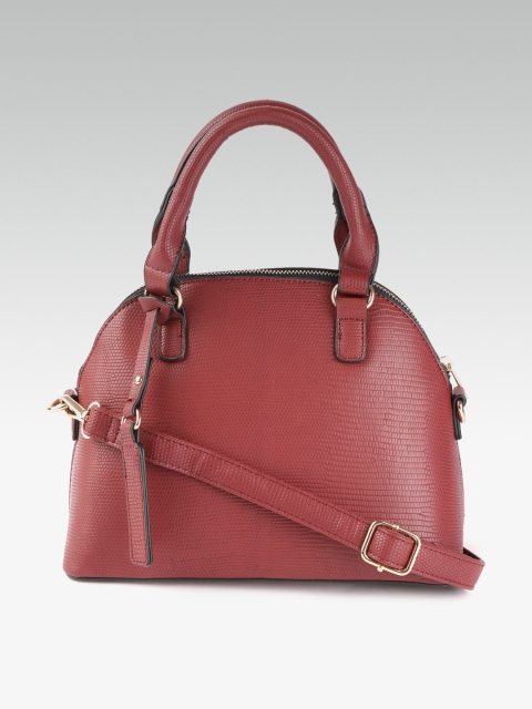 

DOROTHY PERKINS Maroon Croc Pattern Handheld Bag