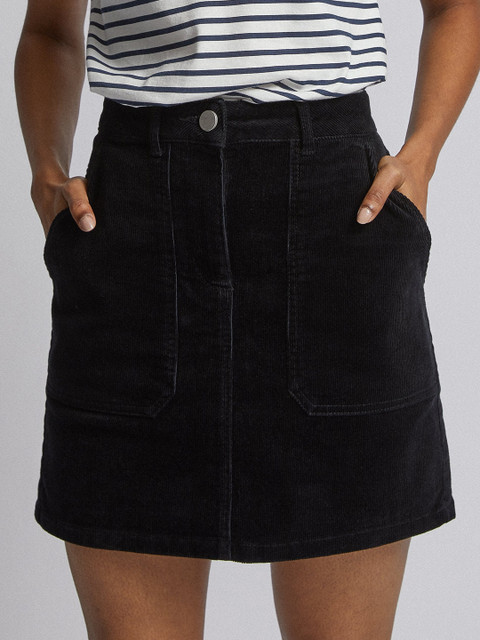 

DOROTHY PERKINS Women Black Solid Corduroy Mini Straight Skirt
