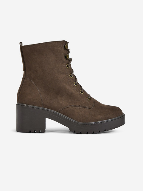 

DOROTHY PERKINS Women Coffee Brown Solid Heeled Boots