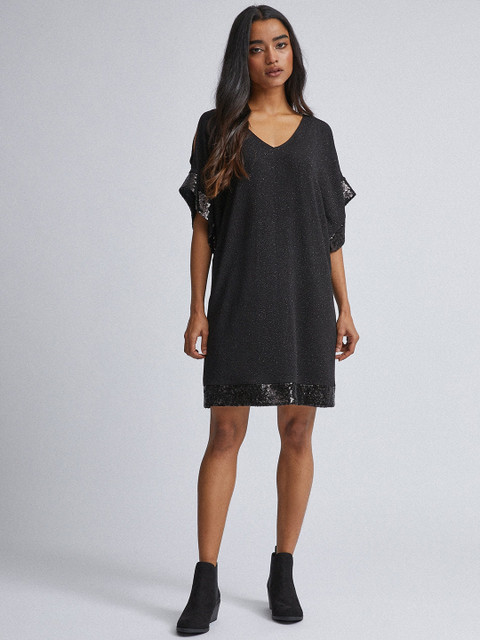 

DOROTHY PERKINS Women Black Solid A-Line Dress
