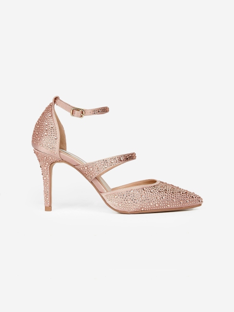 

DOROTHY PERKINS Women Rose Gold-Toned Embellished Pumps