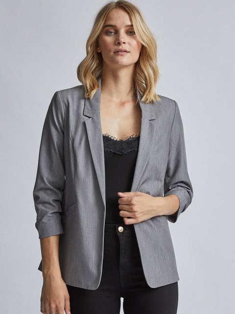 

DOROTHY PERKINS Women Grey Solid Open Front Smart Casual Blazer