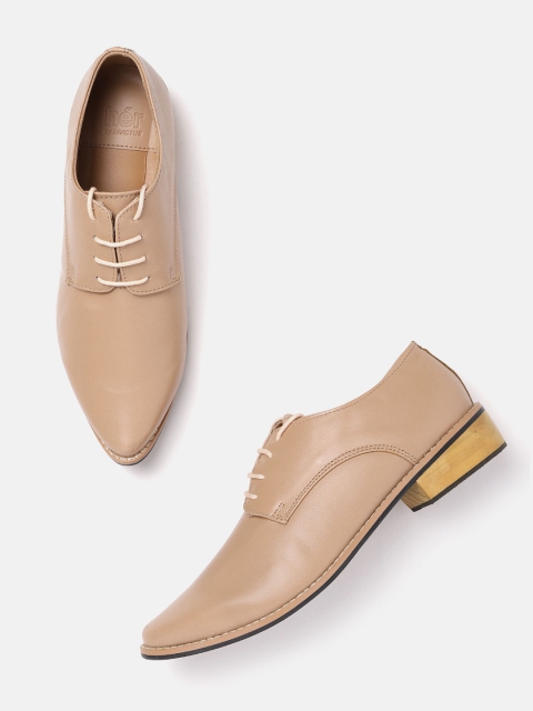 

her by invictus Women Beige Cushioned Derbys