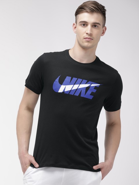 

Nike Men Black Printed Standard Fit Round Neck AS M NK DRI-Fit TEE DFCT Training T-shirt
