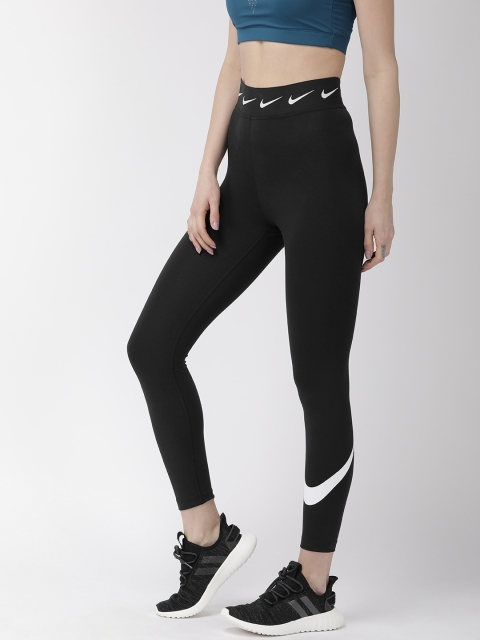 

Nike Women Black NSW LGGNG CLUB HW SWOOSH Cropped Tights