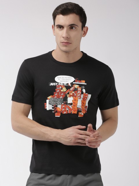 

Nike Men Black Printed SNKR CLTR 7 Round Neck T-shirt