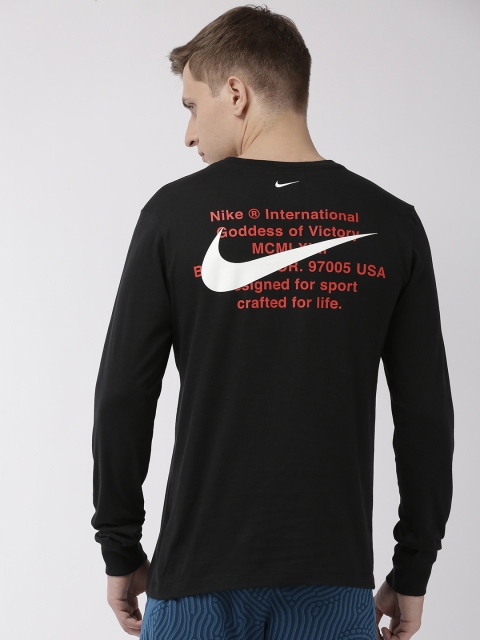 

Nike Men Black Printed NSW SWSH LS Round Neck T-shirt