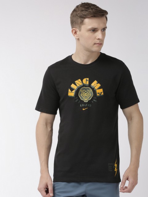 

Nike Men Black Printed AS LBJ DRI FIT Round Neck Basketball T-shirt