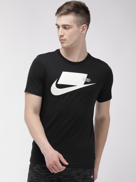 

Nike Men Black Printed Standard Fit Round Neck AS M NSW SPORT T-shirt