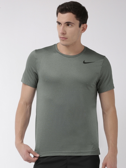 

Nike Men Grey Solid HPR Dri-Fit Round Neck Training T-shirt