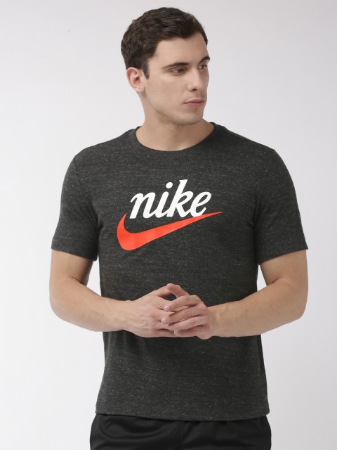 

Nike Men Charcoal Grey Printed NSW HERITAGE Round Neck T-shirt