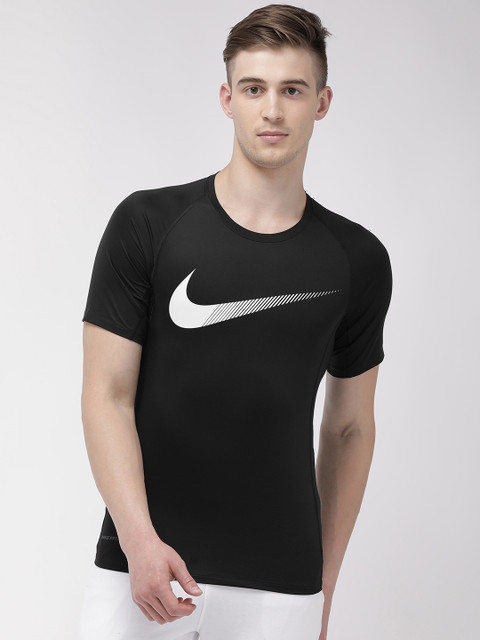 

Nike Men Black Printed Slim Fit Round Neck DRI-Fit AS M NP SS GFX Training T-shirt