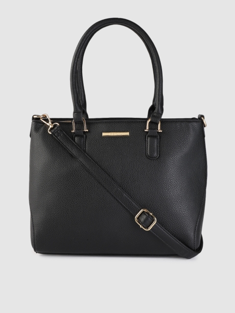 

CERIZ Black Textured Structured Handheld Bag