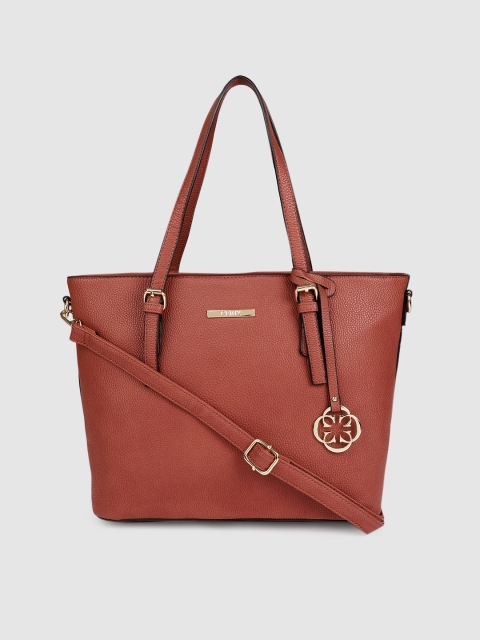 

CERIZ Rust Red Textured Shoulder Bag