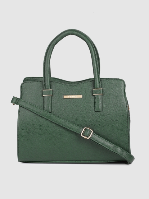 

CERIZ Green Textured Handheld Bag