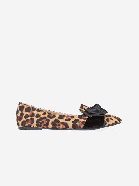 

DOROTHY PERKINS Women Brown & Beige Leopard Printed Wide Fit Ballerinas