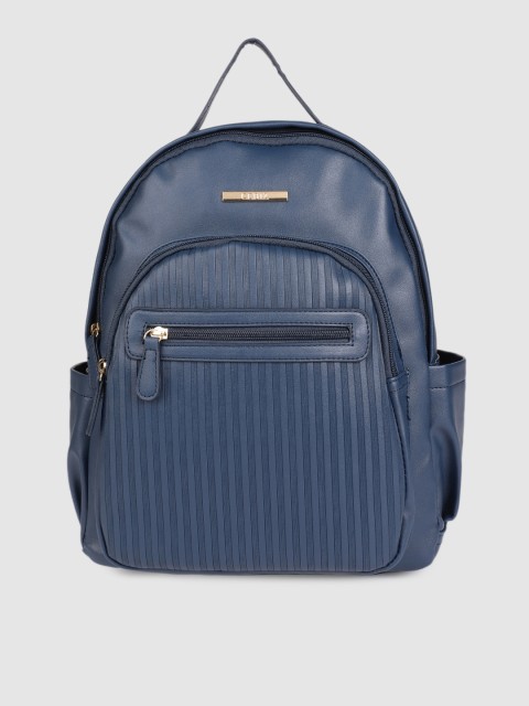 

CERIZ Women Navy Blue Textured Backpack