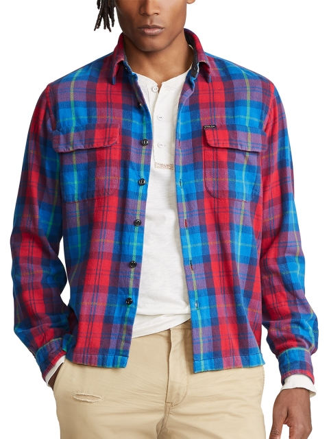 

Polo Ralph Lauren Men Custom Fit Plaid Twill Shirt, Blue