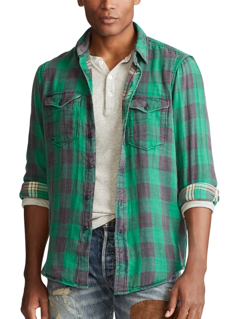 

Polo Ralph Lauren Men Custom Fit Plaid Twill Shirt, Green