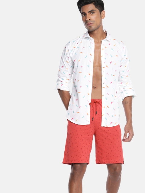 

Bareblow Men Red Printed Lounge Shorts