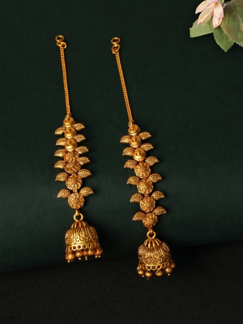 

Rubans Gold-Plated Classic Temple Jhumkas