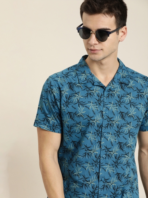 

Moda Rapido Men Blue Slim Fit Floral Printed Casual Shirt