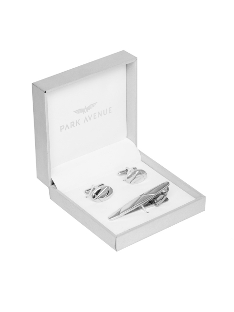 

Park Avenue Men Silver-Toned Tie-Pin and Cufflink Set