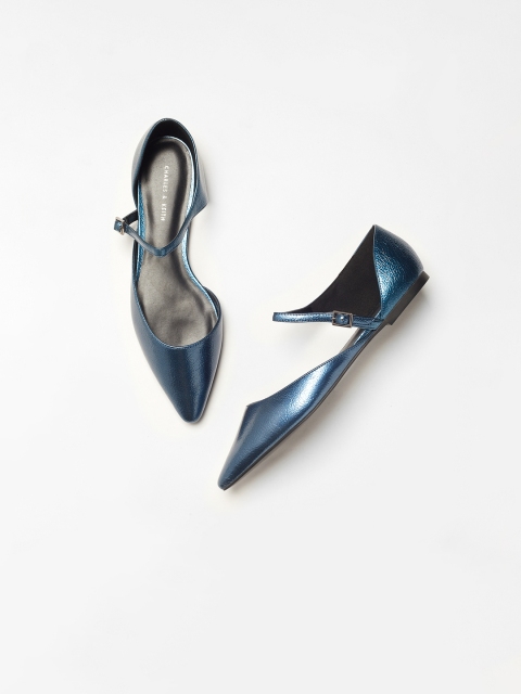 

CHARLES & KEITH Women Blue Solid Ballerinas