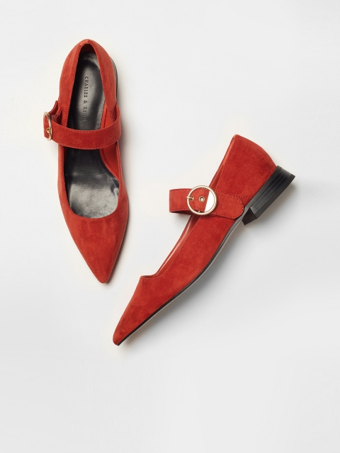 

CHARLES & KEITH Women Orange Solid Ballerinas