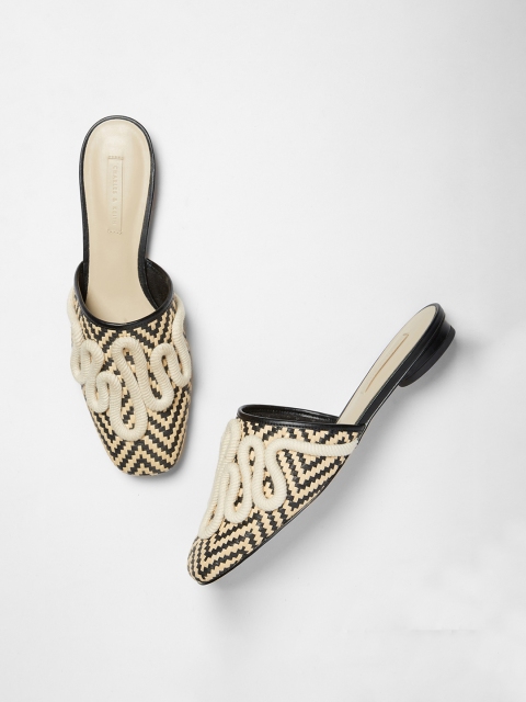 

CHARLES & KEITH Women Beige Woven Design Mules
