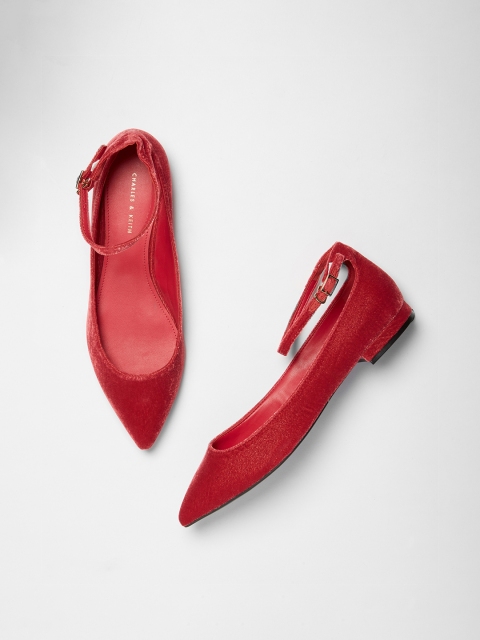 

CHARLES & KEITH Women Pink Solid Ballerinas