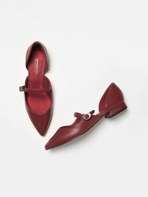 

CHARLES & KEITH Women Maroon Solid Ballerinas