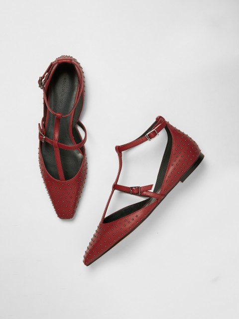 

CHARLES & KEITH Women Red Embellished Ballerinas