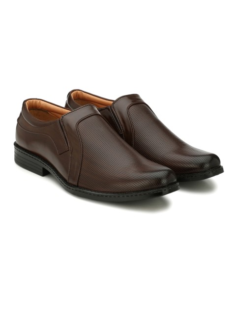 

Azzaro Men Brown Textured Formal Slip-On Shoes