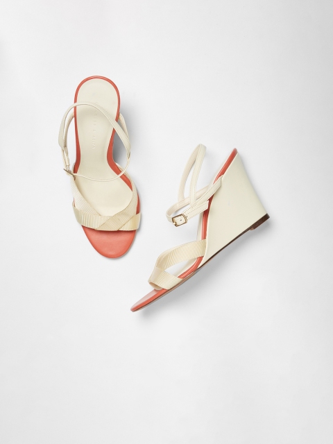 

CHARLES & KEITH Women Cream-Coloured Striped Heels