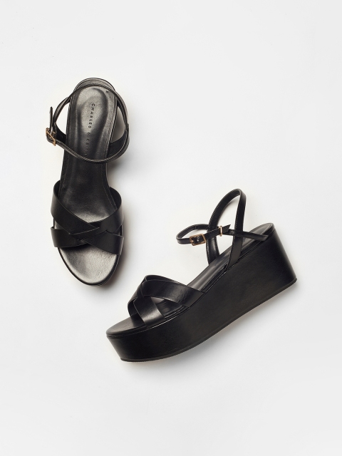 

CHARLES & KEITH Women Black Solid Heels