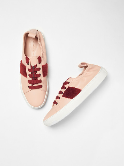 

CHARLES & KEITH Women Pink & Red Colourblocked Sneakers