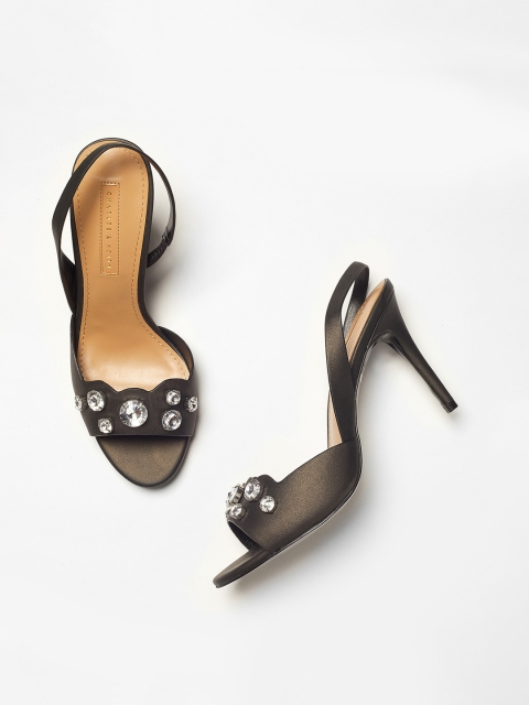 

CHARLES & KEITH Women Black Embellished Sandals