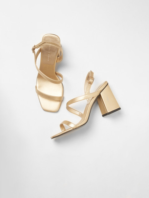 

CHARLES & KEITH Women Muted Gold-Toned Solid Heels