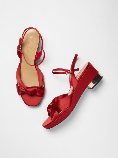 

CHARLES & KEITH Women Red Solid Heels