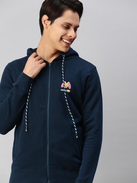 

HERE&NOW Men Navy Blue Back Printed Hooded Sweatshirt