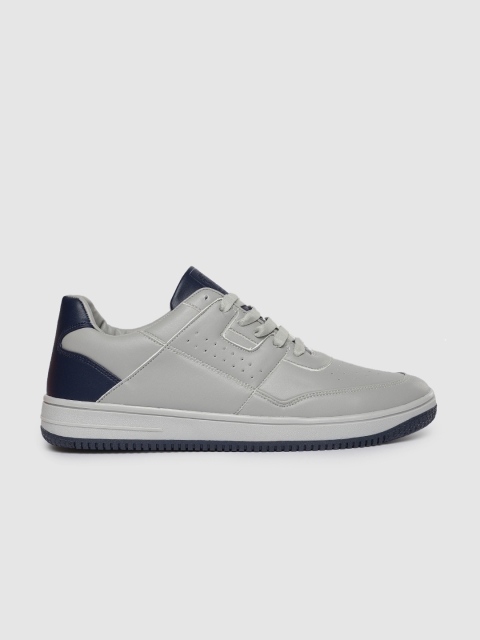

Mast & Harbour Men Grey And Navy Blue Colourblocked Sneakers