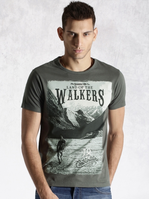 

Roadster Charcoal Grey Printed T-shirt