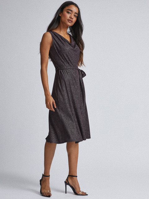 

DOROTHY PERKINS Women Silver Embellished A-Line Dress