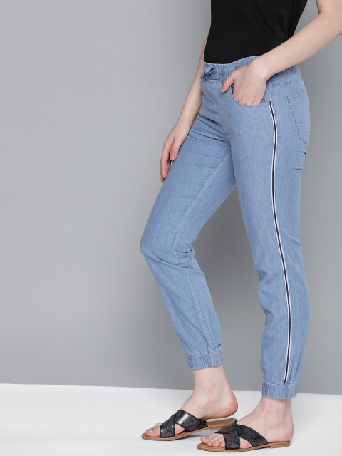 

Mast & Harbour Women Blue Jogger Fit Mid-Rise Clean Look Jeans