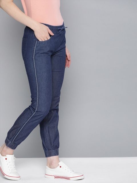 

Mast & Harbour Women Blue Jogger Fit Mid-Rise Clean Look Jeans