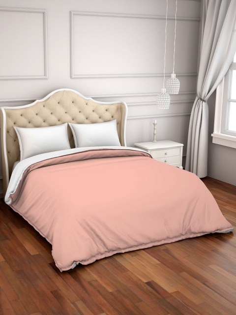

SPACES Coral Orange & White Hygro Solid AC Room 150 GSM Queen Double Bed Comforter