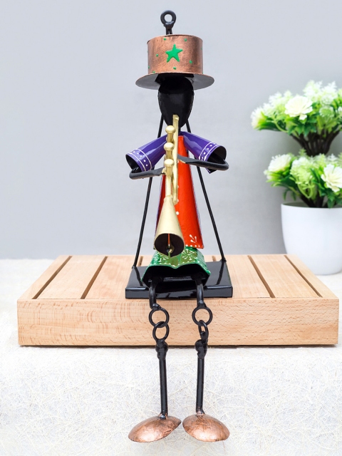 

Golden Peacock Black & Orange Handcrafted Iron Sitting Musician Showpiece