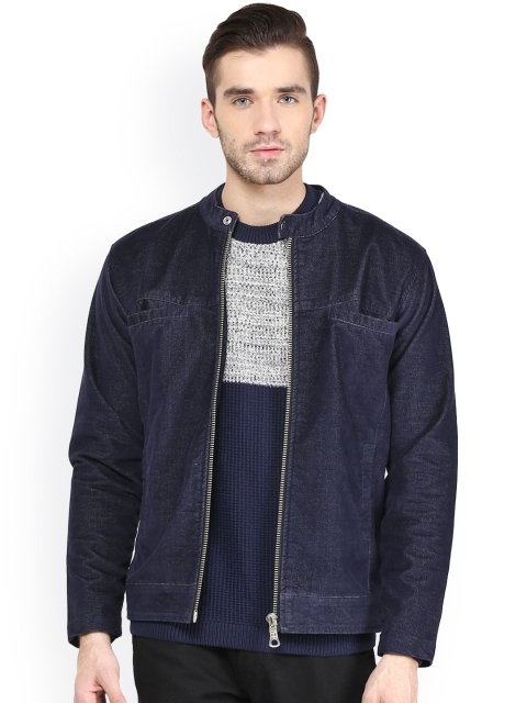 Monteil & Munero Blue Corduroy Jacket available at myntra for Rs.1749