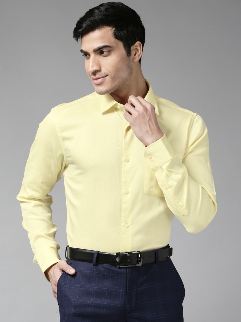 

Blackberrys Men Yellow Slim Fit Self Design Formal Shirt